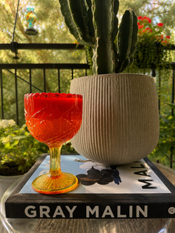 Large Amberina Compote