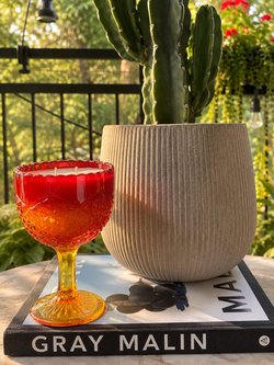Large Amberina Compote