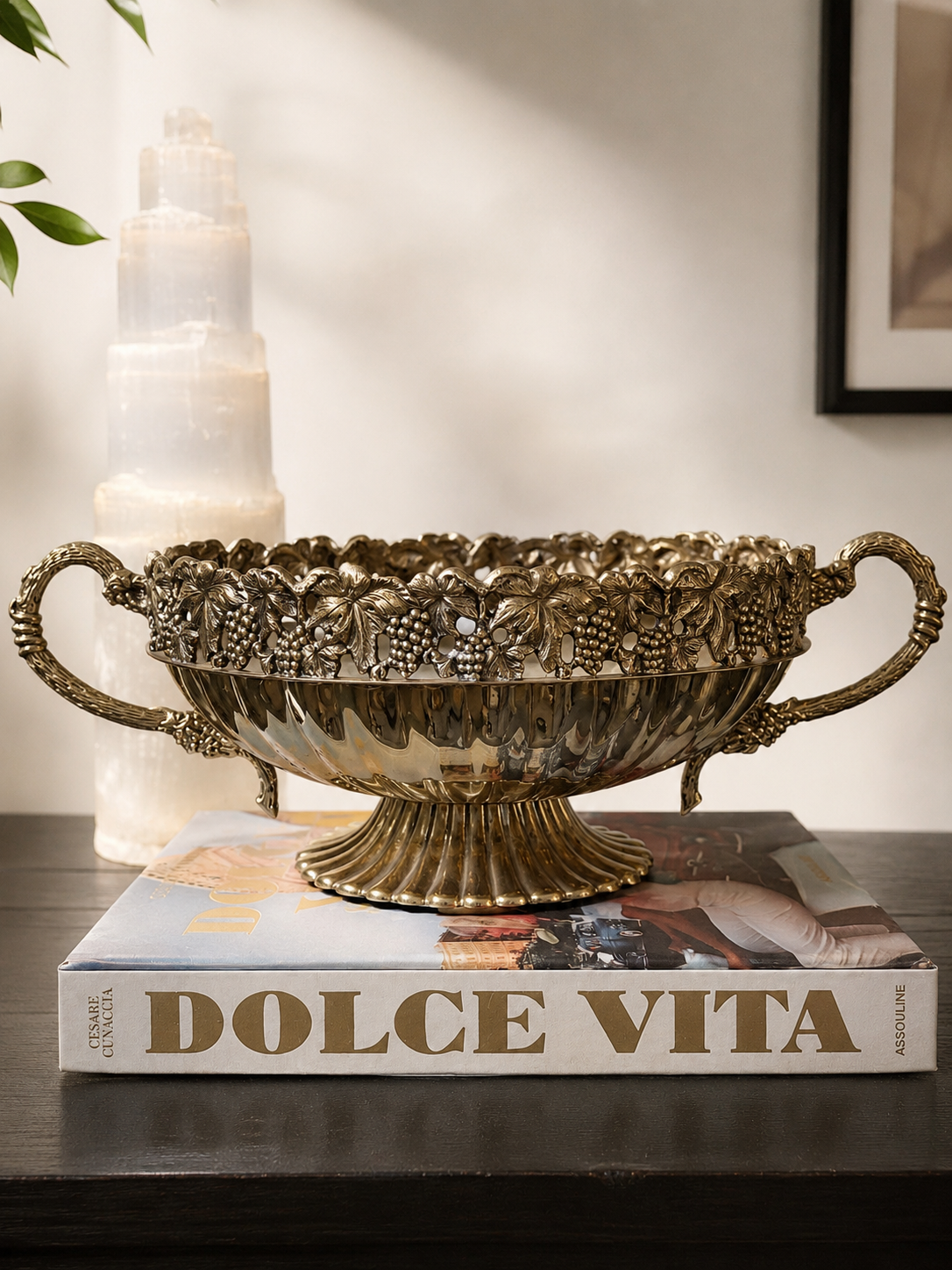 Brass Hollywood Regency Centerpiece
