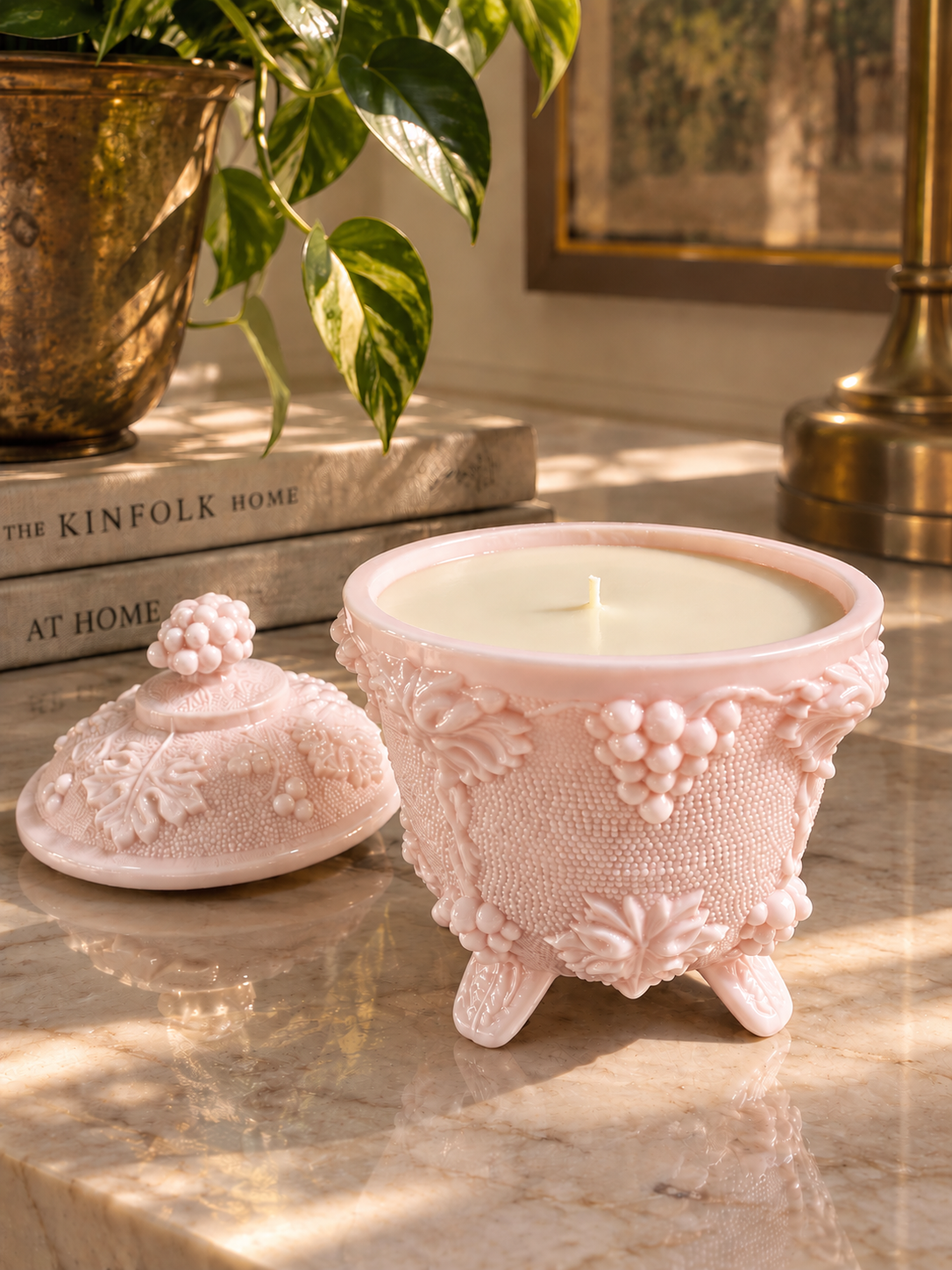 Blush Pink Milk Glass