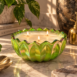 Green Carnival Glass
