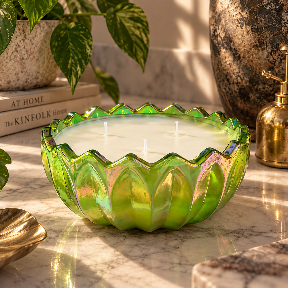 Green Carnival Glass