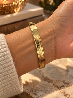 Marbled Rose Quartz & Gold Bracelet