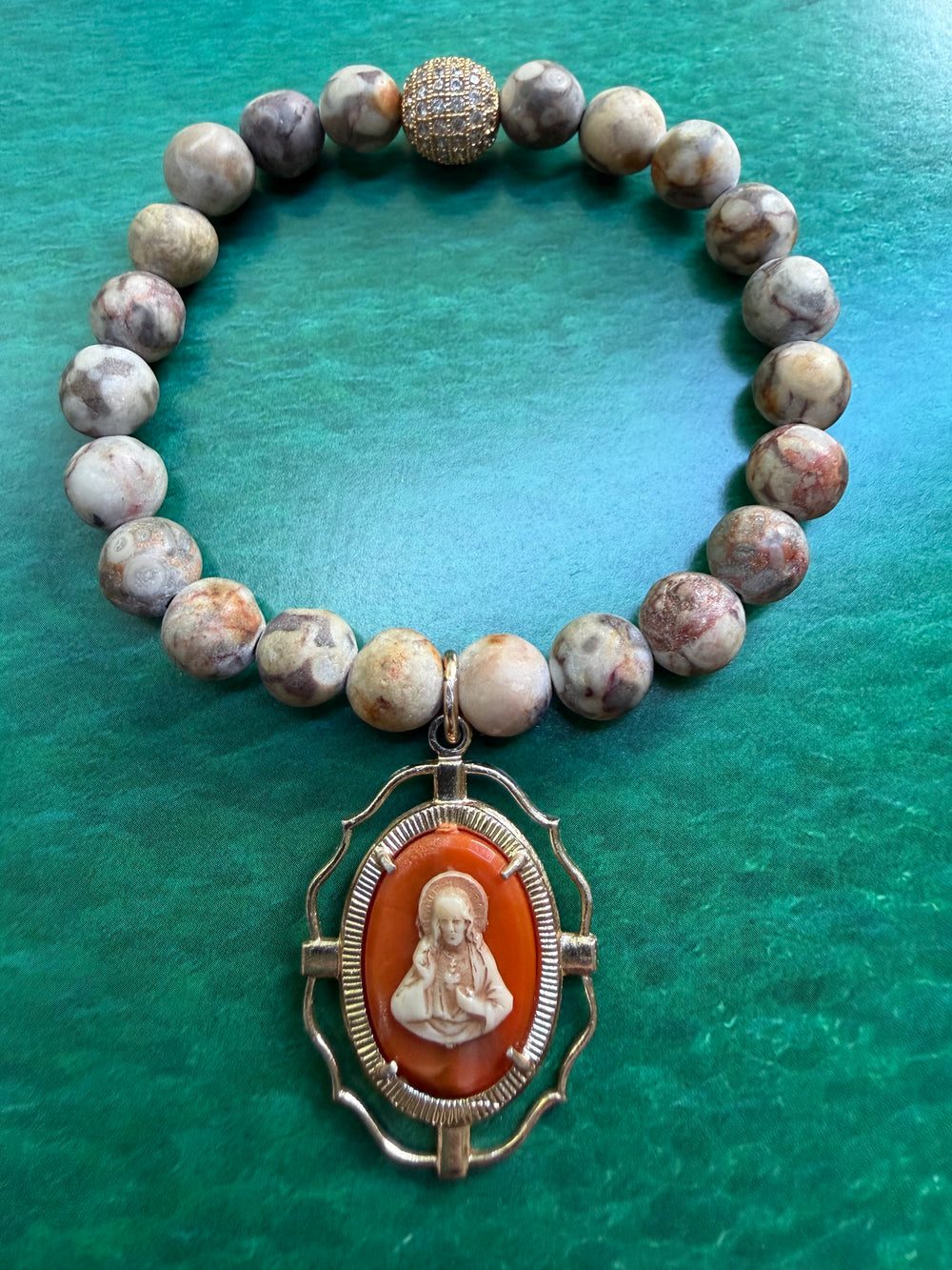 Sacred Heart Cameo Bracelet