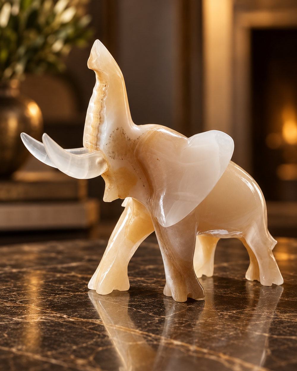 Vintage Onyx Elephant
